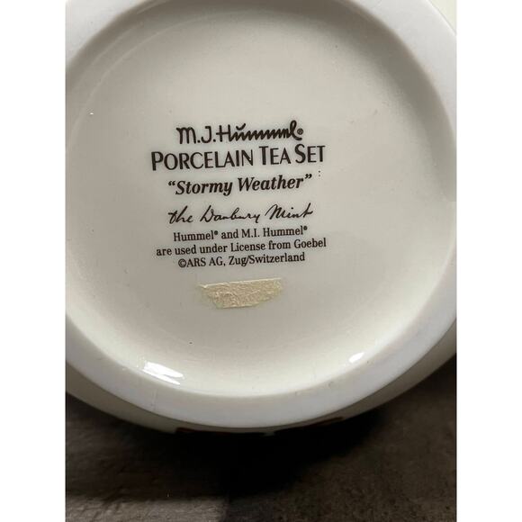 M. J. Hummel Porcelain Stormy Weather Tea Set by The Danbury Mint - Picture 7 of 15